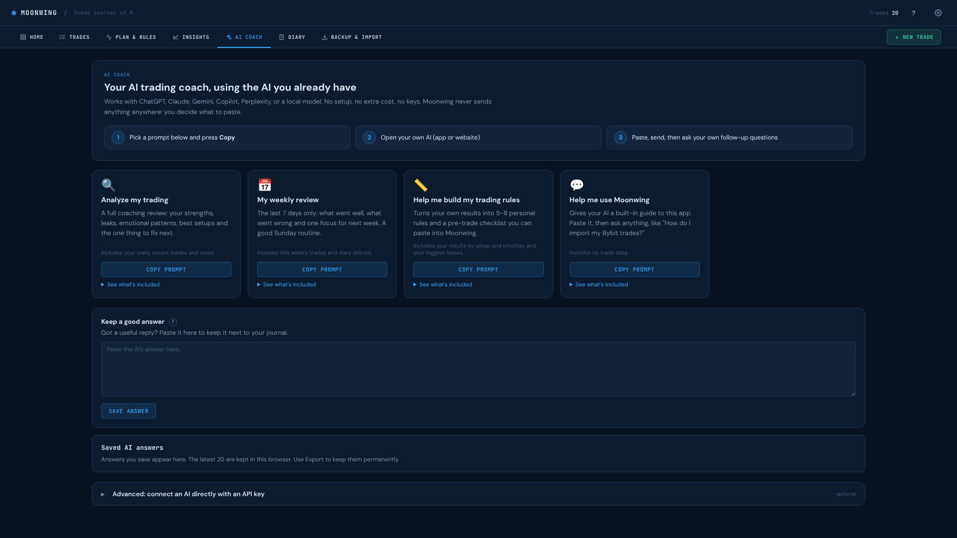 Moonwing AI Coach in App