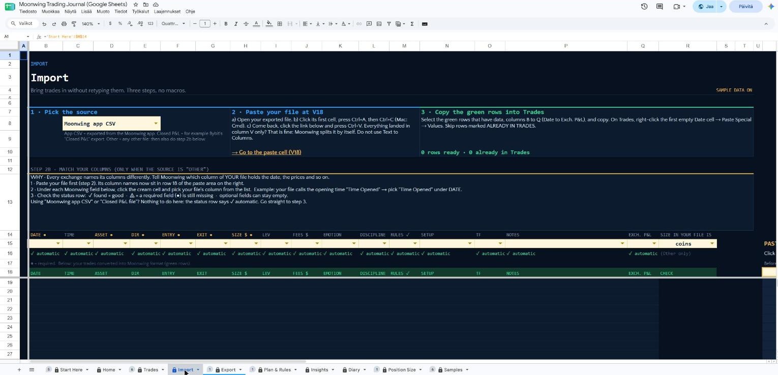 Moonwing Backup & Import in Google Sheets